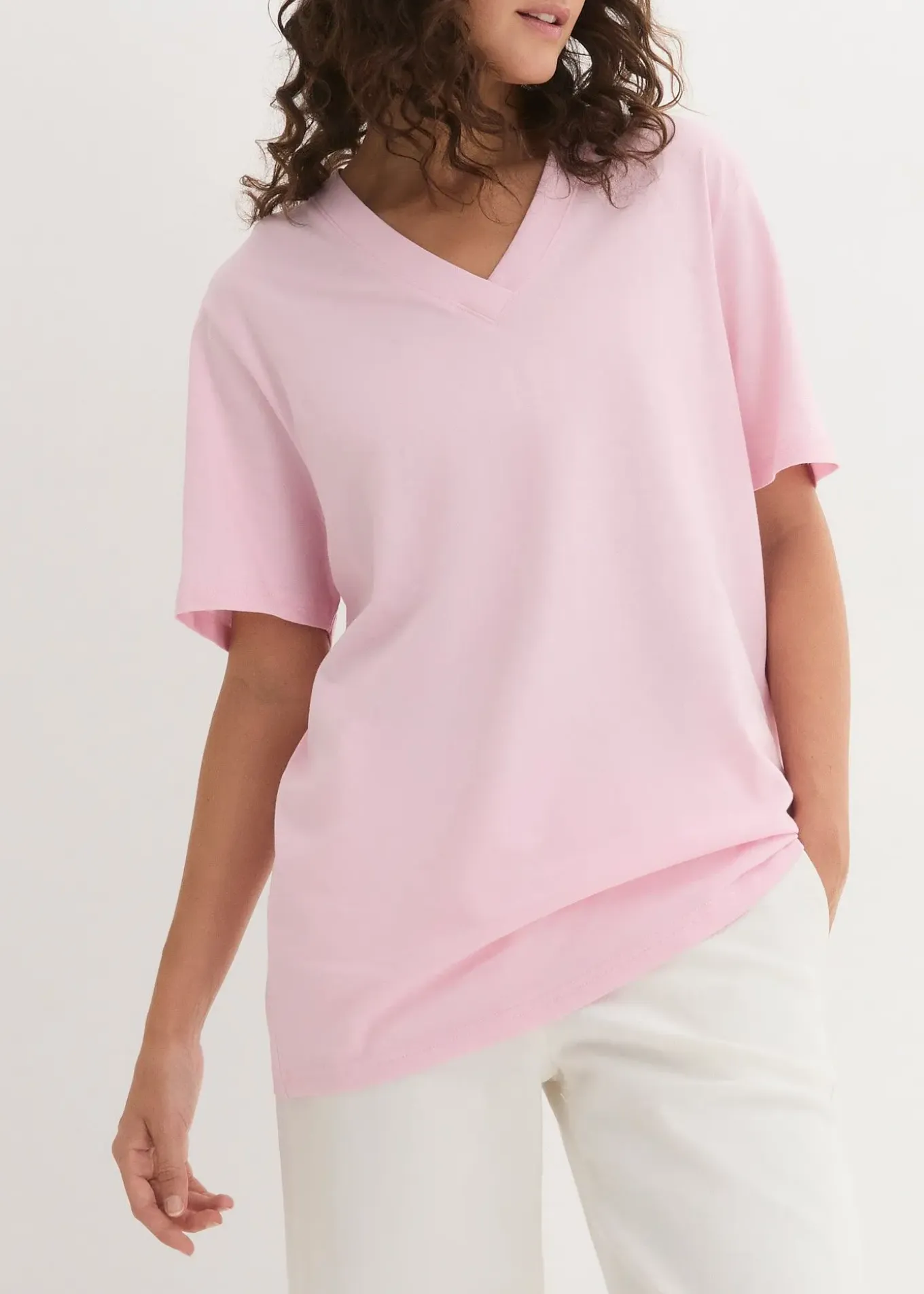 Lot de 5 T-shirts longs et amples à col V