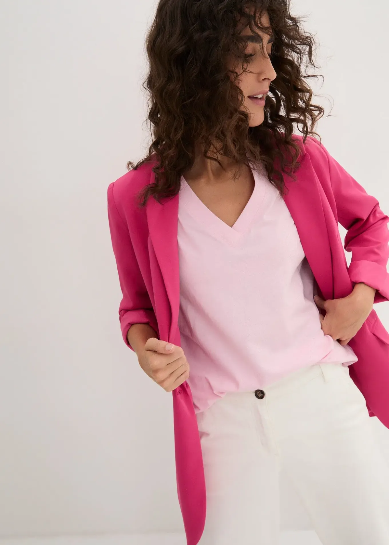 Lot de 5 T-shirts longs et amples à col V