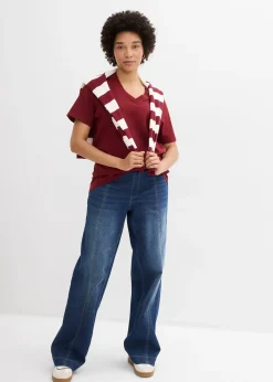 Lot de 5 T-shirts longs et amples à col V