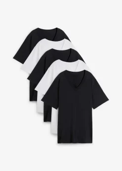 Lot de 5 T-shirts longs et amples à col V