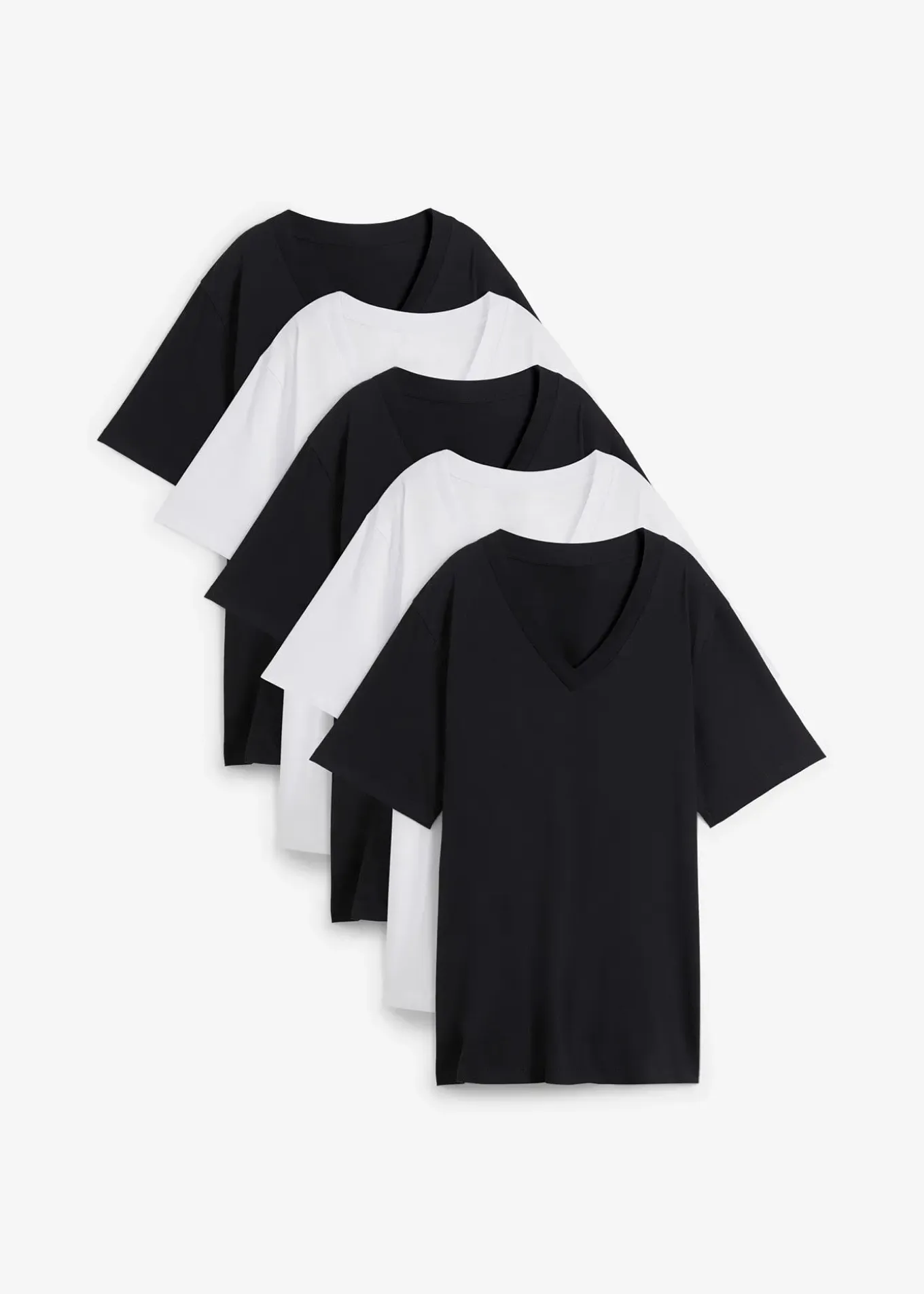 Lot de 5 T-shirts longs et amples à col V