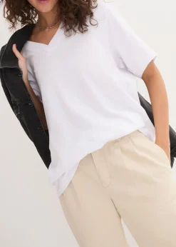 Lot de 5 T-shirts longs et amples à col V