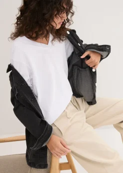 Lot de 5 T-shirts longs et amples à col V