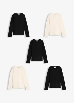 Lot de 5 T-shirts manches longues 100% coton