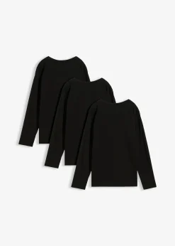 Lot de 3 T-shirts manches longues coton