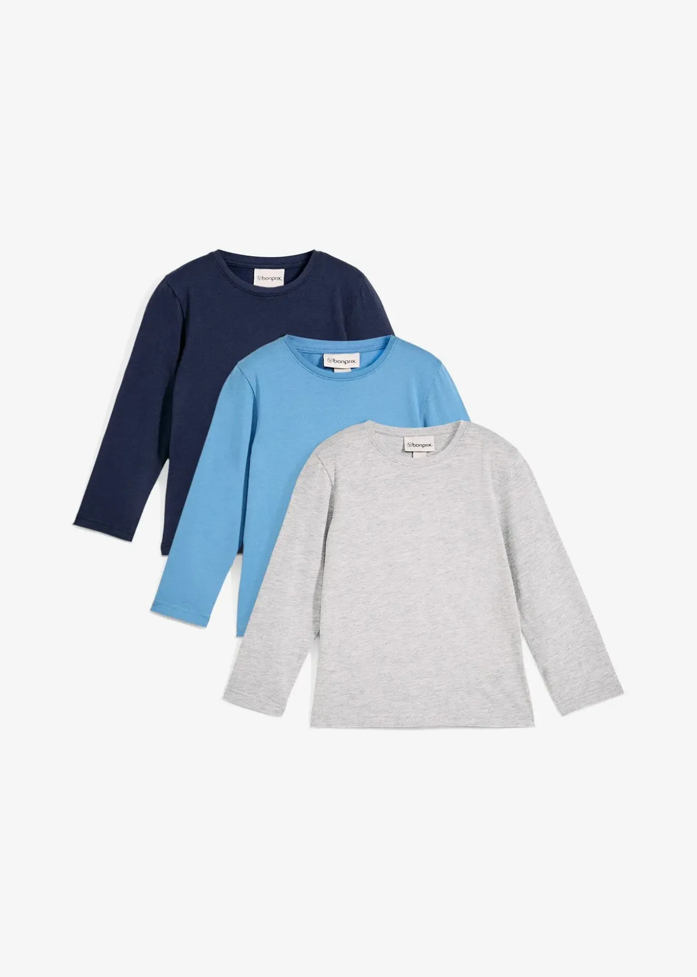 Lot de 3 T-shirts manches longues coton