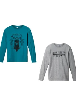 Lot de 2 T-shirts manches longues coton