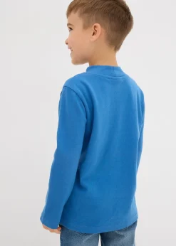 Lot de 2 T-shirts manches longues col montant, 100% coton