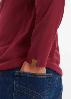 Lot de 2 T-shirts manches longues col tunisien 100% coton