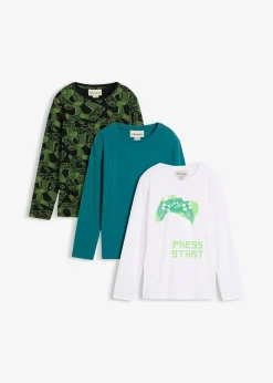 Lot de 3 T-shirts manches longues en coton doux et extensible