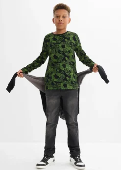 Lot de 3 T-shirts manches longues en coton doux et extensible