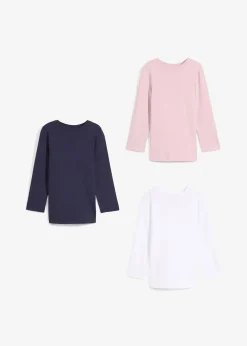 Lot de 3 T-shirts manches longues 100% coton