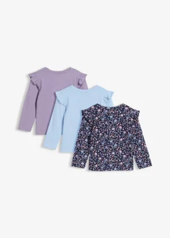 Lot de 3 T-shirts manches longues 100% coton