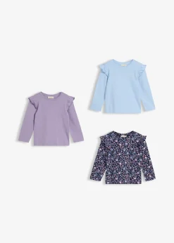 Lot de 3 T-shirts manches longues 100% coton