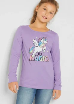 Lot de 2 T-shirts manches longues fille 100% coton