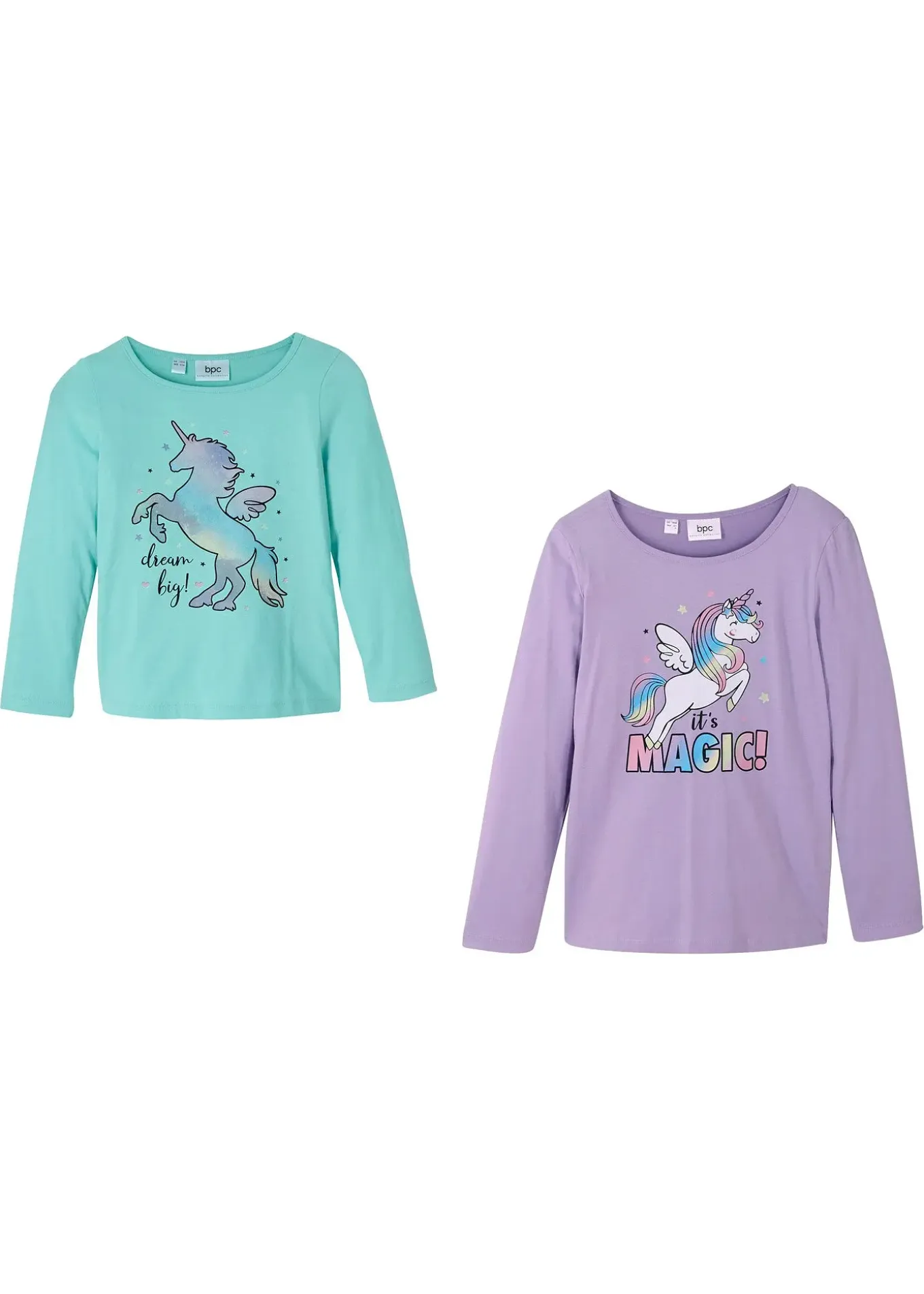 Lot de 2 T-shirts manches longues fille 100% coton