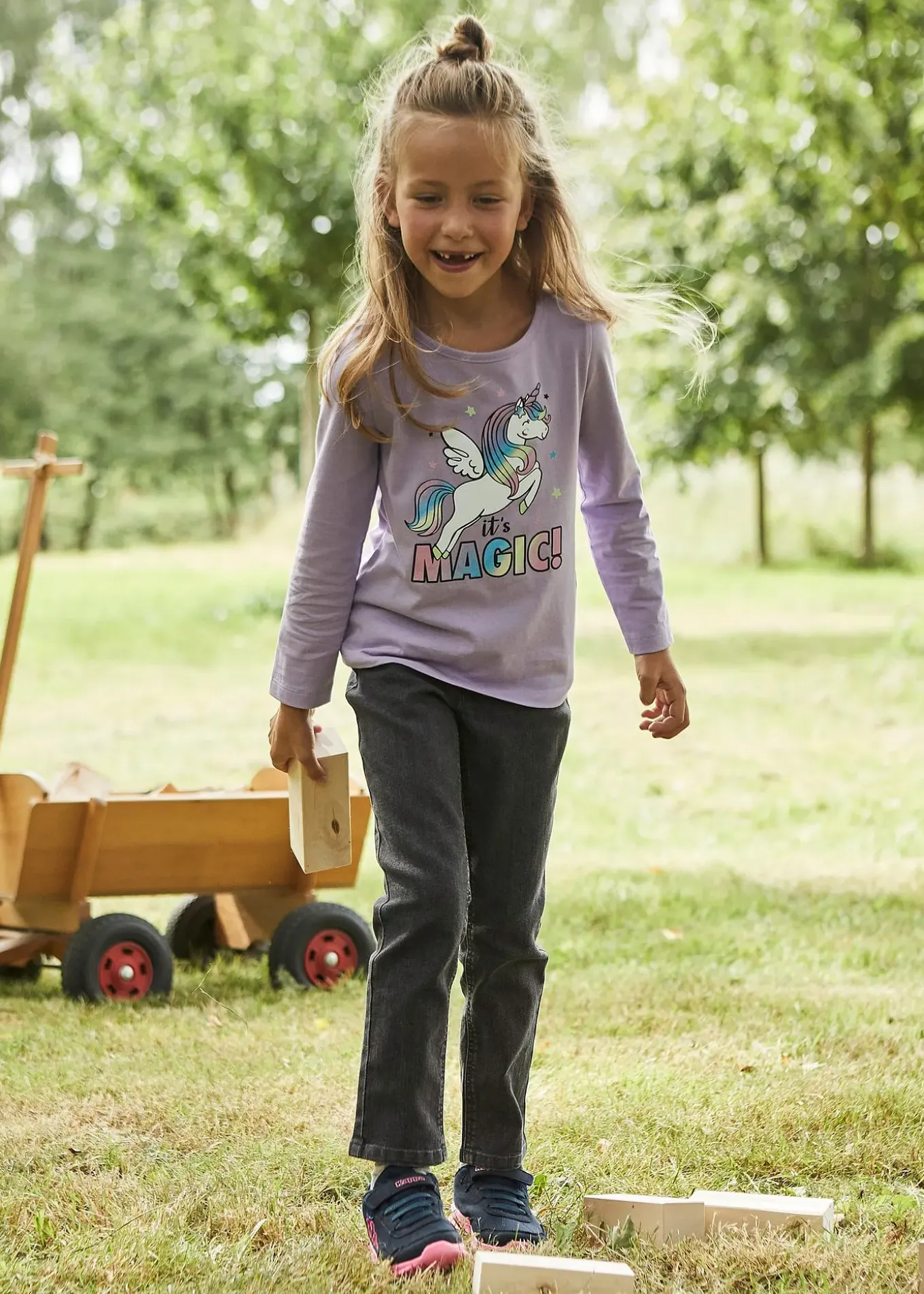 Lot de 2 T-shirts manches longues fille 100% coton