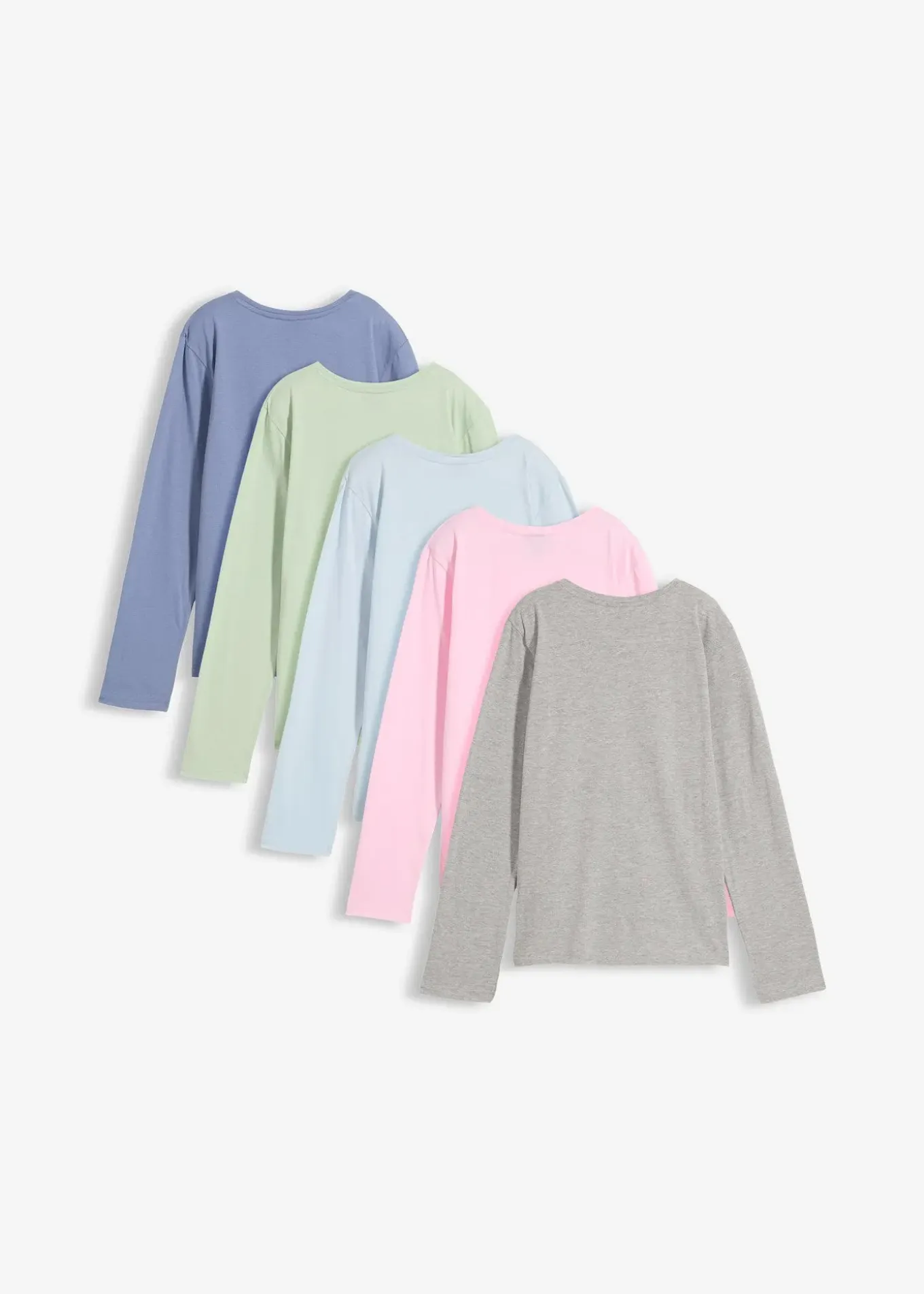 Lot de 5 T-shirts manches longues 100% coton