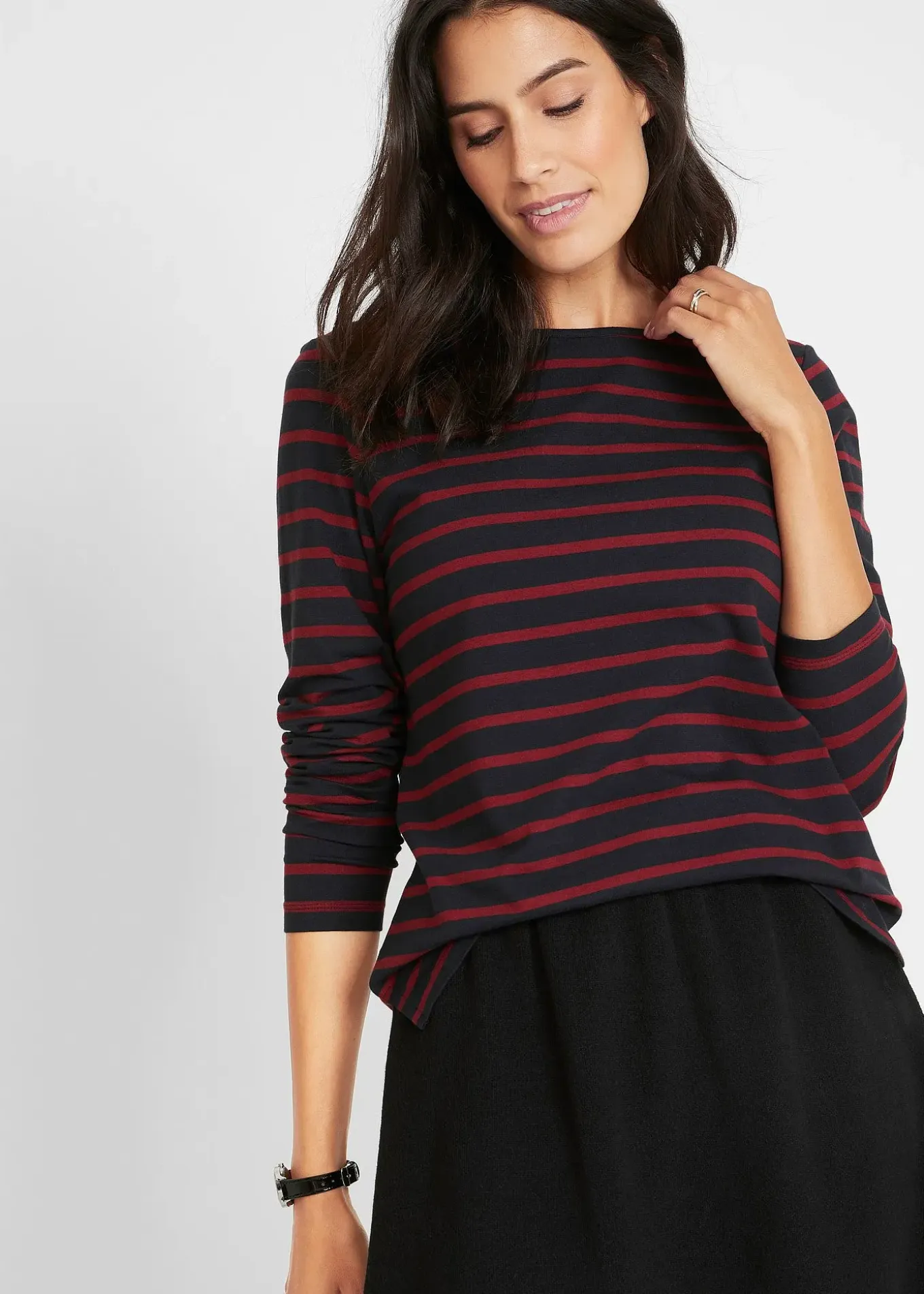 Lot de 2 T-shirts manches longues à encolure bateau