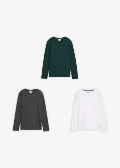 Lot de 3 T-shirts manches longues coton
