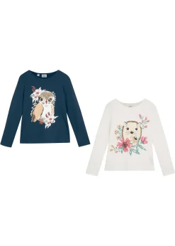 Lot de 2 T-shirts manches longues 100% coton