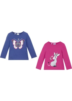 Lot de 2 T-shirts manches longues 100% coton