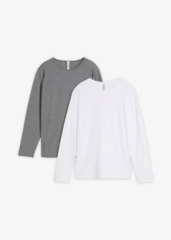 Lot de 2 T-shirts manches longues en coton doux