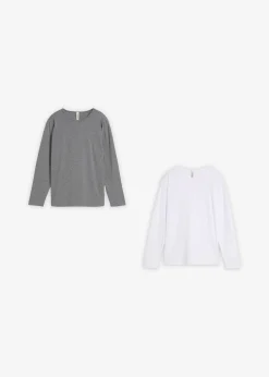 Lot de 2 T-shirts manches longues en coton doux