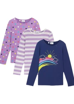 Lot de 3 T-shirts manches longues 100% coton