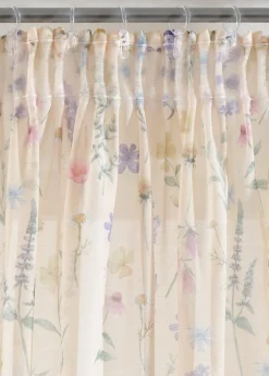 Lot de 2 voilages à l'imprimé floral