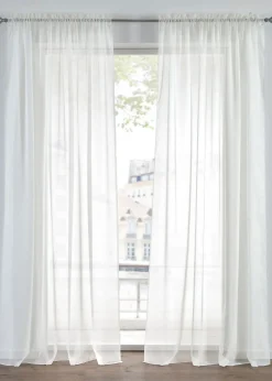 Lot de 2 voilages en tissu léger avec coulisse passe-tringle