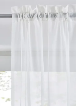 Lot de 2 voilages en tissu léger avec coulisse passe-tringle