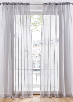 Lot de 2 voilages en tissu léger avec coulisse passe-tringle