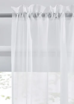 Lot de 2 voilages en tissu léger avec coulisse passe-tringle