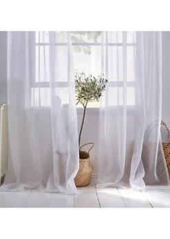 Lot de 2 voilages en tissu léger avec coulisse passe-tringle