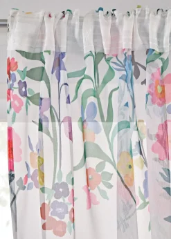 Lot de 2 voilages imprimé floral incl. embrasse