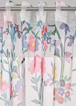 Lot de 2 voilages imprimé floral incl. embrasse