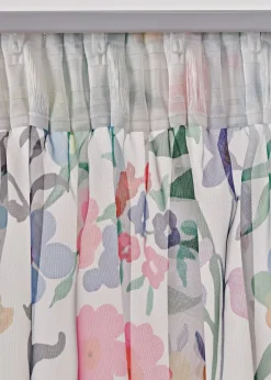 Lot de 2 voilages imprimé floral incl. embrasse