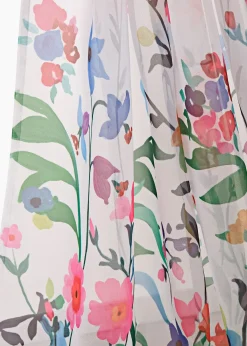 Lot de 2 voilages imprimé floral incl. embrasse