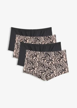Lot de 4 boxers femme en microfibre lisse