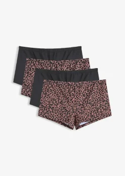 Lot de 4 boxers femme en microfibre lisse