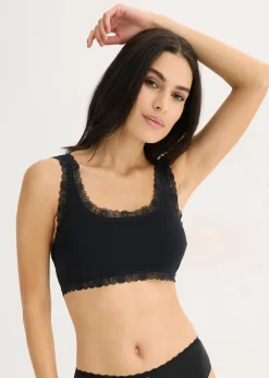 Lot de 2 brassières coton avec dentelle