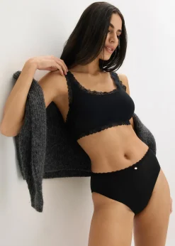 Lot de 2 brassières coton avec dentelle