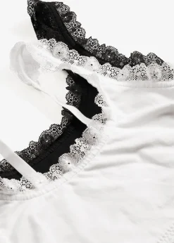 Lot de 2 brassières coton avec dentelle