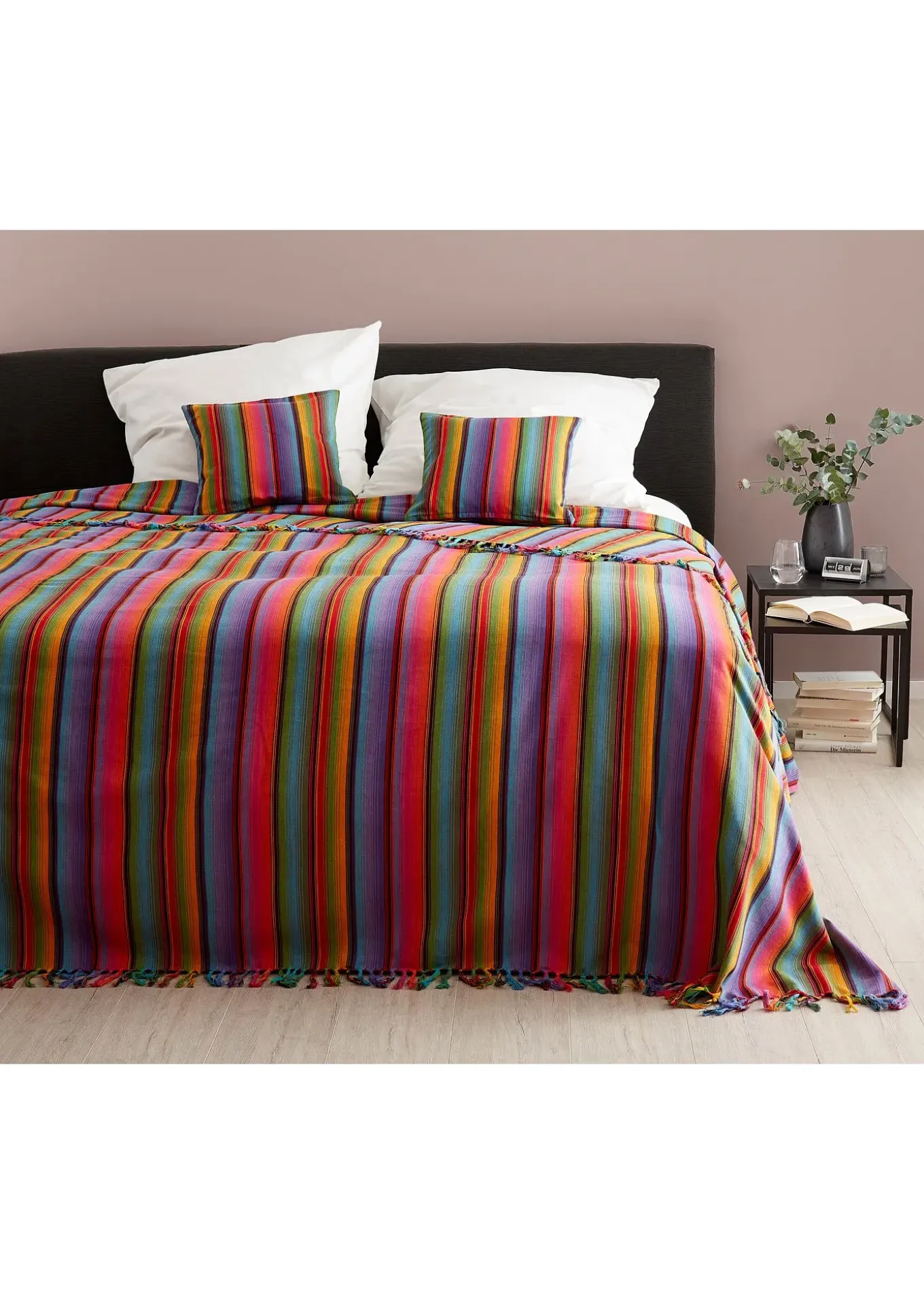 Lot de 2 housses de coussin rayées