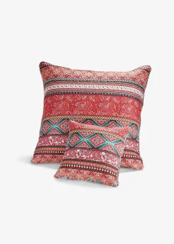 Lot de 2 housses de coussin rayées