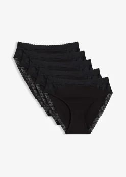 Lot de 5 slips maxi avec dentelle