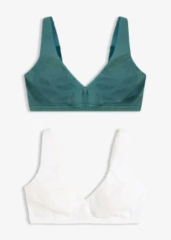 Lot de 2 soutiens-gorge bralette coton sans armatures