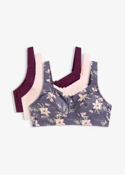 Lot de 3 soutiens-gorge coton sans armatures