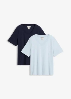 Lot de 2 T-shirts en jersey épais 100% coton